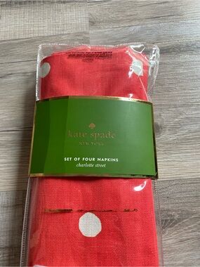 kate spade dark coral and White Polka Dot Napkins - Charlotte Street
